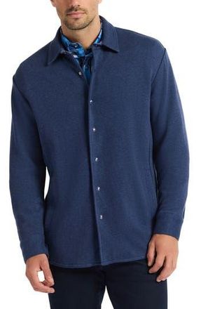 Robert Graham Deschon Cotton Knit Snap-Up Shirt in Navy at Nordstrom Rack, Size Large