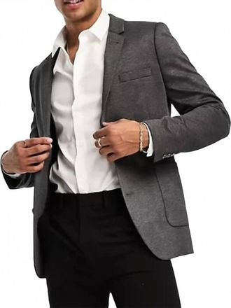 Asos Mens Skinny Jersey Blazer In Gray