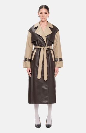 OW Collection BETTY Coat in Brown /Beige at Nordstrom, Size X-Small