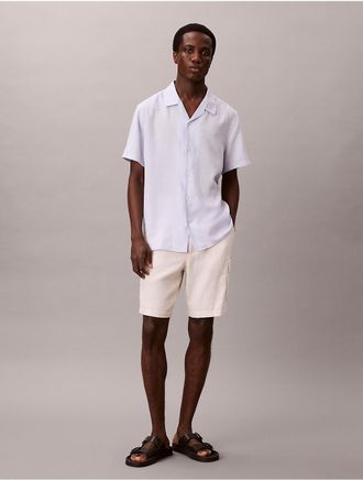 Calvin Klein Jeans Calvin Klein Mens Linen Blend Cargo Shorts - Open White - 29