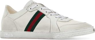 Gucci Womens White Leather Stretch Sneakers Whitewhitevrv