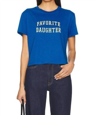Favorite Daughter Cropped Collegiate Tee In Sapphire