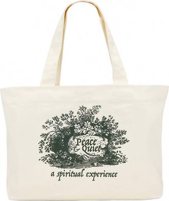 Museum of Peace and Quiet Womens Spiritual Experience Tote Bag In Beige
