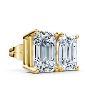 Pompeii3 2Ct TW Emerald Cut Diamond Studs 14k Gold Lab Grown