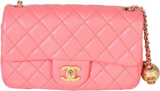 Chanel Pink Quilted Leather Pearl Crush Mini Rectangular Flap Bag (Authentic Pre-Loved)