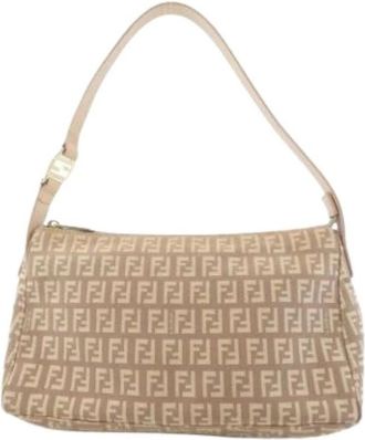 Fendi Pre-owned Vintage Canvas Shoulder Bag - Dames - Vintage Schoudertas - Beige - ONE Size - Vintage
