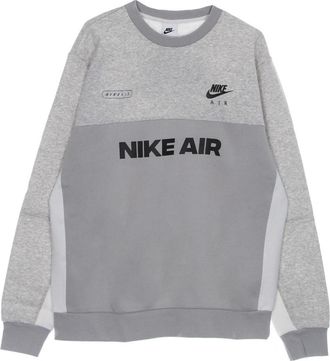 Nike Air Geborsteld Crew Sweatshirt - Heren - Sportshirts - Grijs - XL - Katoen - Fitness