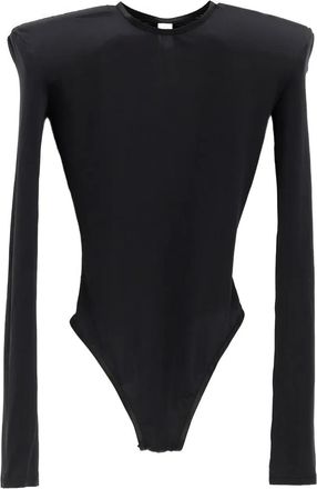 Vaquera Body met lange mouwen en schoudervullingen - Zwart