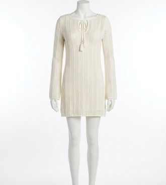Z Supply Falling Waters Crochet Mini Dress In Cloud