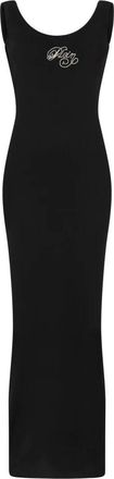 Philipp Plein Maxi Tank Dress Signature - Dames - Avondkleed - Zwart - XS - Katoen - Kleedjes