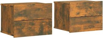 vidaXL Vidaxl - Bedside Cabinets 2 pcs Smoked Oak 40x30x30 cm Engineered Wood