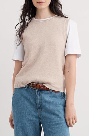 Seasalt Cornwall East View Merino Wool Blend Sweater Vest in Parsnip at Nordstrom, Size 16 Us