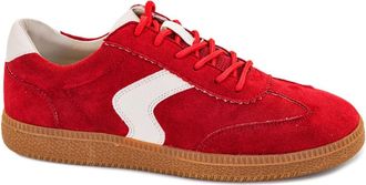 Corkys Footwear Womens Spoiler Alert Lace Up Sneakers In Red Faux Suede