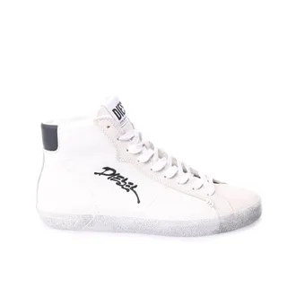 Diesel Mens S-Leroji Mid Trainers in White Leather - Size UK 11.5