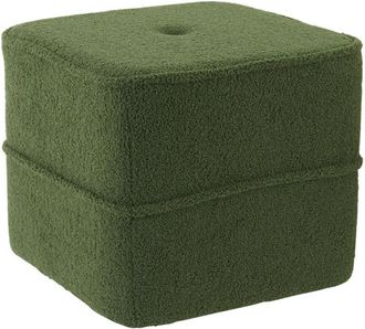 Light & Living Light & Living Puf Kiki Teddy Verde Oliva Oscuro - 40x40x35 Cm