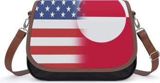 Generic US & Greenland Flag Fashion Womens Crossbody Bags Novelty Handbag Shoulder Bag Purse