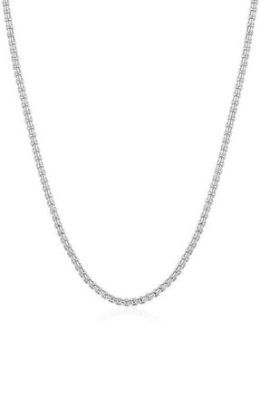 Crislu Layer Up Rounded Box Chain Necklace in Pure Platinum /Clear Stone at Nordstrom, Size 16 In