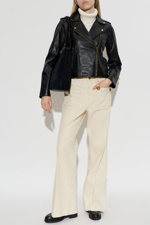 Michael Michael Kors Leather Jacket, Womens, Black