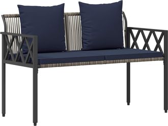 vidaXL Bancos De Exterior 2 -seater 116 X 56 X 75 Cm Rat&aacute;n Sint&eacute;tico Vidaxl