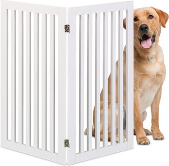 Relaxdays Relaxdays - Barrera De Seguridad Para Mascotas Plegable, Valla Protectora Sin Taladro, 91,5 X 103 Cm, Mdf, Blanco
