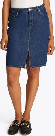 Tommy Hilfiger Jeansrock »DNM KNEE STRAIGHT SKIRT RW ACE« mit Schlitz vorne, mit Nieten