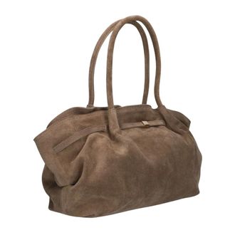 Notre-V Coline Medium Suede - Dames - Tassen - Bruin - Maat: ONE Size Su&egrave;de