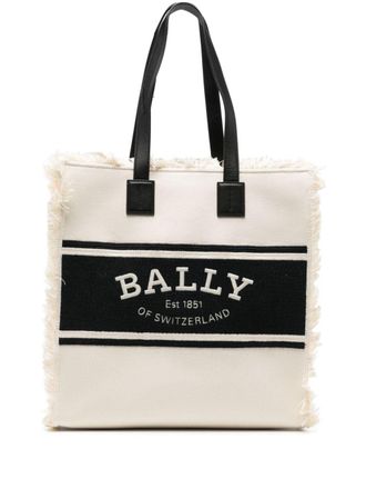 Bally Canvas shopper met geborduurd logo - Beige