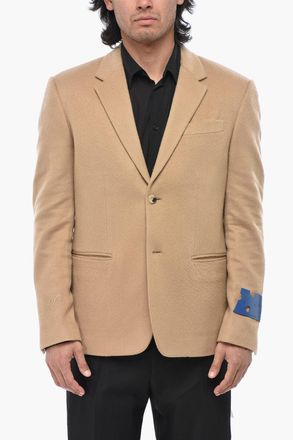 Off-white SEASONAL Blazer in Cashmere con Tasche a Filo Off-White