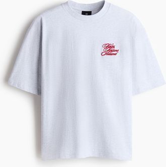 H&M T-Shirt in Loose Fit - Grau