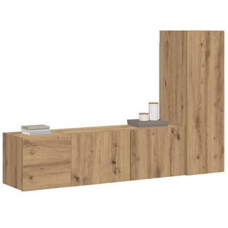Berkfield Home Wall Mounted TV cabinets 3 pcs Artisan Oak Engineered Wood in Brown