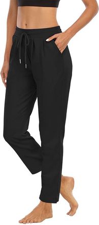 Generic Womens Straight Leg Joggers Casual Plain Sweatpants with Pockets Ladies Elasticated Waist Drawstring Tracksuit Bottoms Workout Sport Running Jogging A