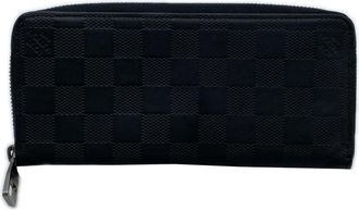 Louis Vuitton Black Leather Long Wallet (Bi-Fold) (Pre-Owned)