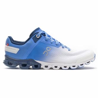 On Cloudflow Textile Synthetic Womens Lace Up Trainers - Marina White - Size:UK 7.5