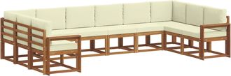 vidaXL Conjunto De Sof&aacute;s De Exterior 10 Uds. Natural Y Crema Vidaxl