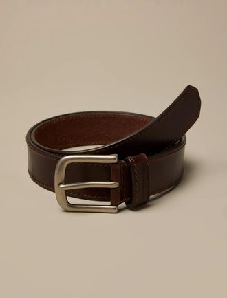 Lucky Brand Distressed Leather Logo Belt