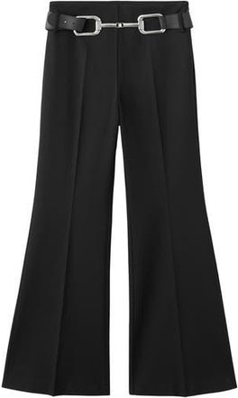 Mango Sauvi Belt Detail Pants in Black at Nordstrom Rack, Size 6