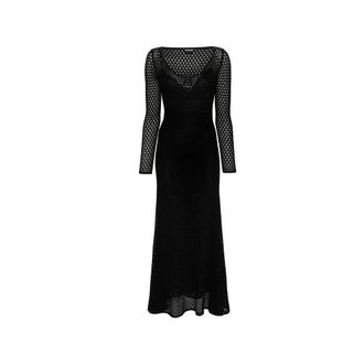 Tom Ford Black Metallic Fibre Casual Womens Dress