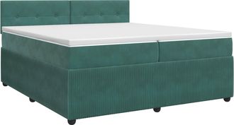 vidaXL Cama Box Spring Con Colch&oacute;n Verde Oscuro 200 X 200 Cm Vidaxl