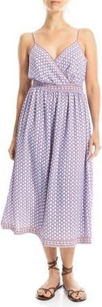 Max Studio Printed Woven Midi Dress in Cream/Blue Flutters at Nordstrom Rack, Size X-Small