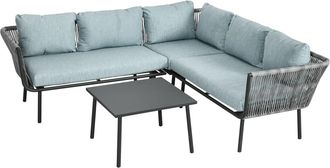 OUTSUNNY Muebles de rat&aacute;n 120x71x65 cm gris