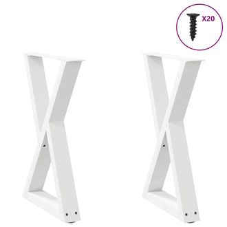 vidaXL Vidaxl Gambe Per Tavolo Da Pranzo 2 Pz Bianche 50x(72-73,3) Cm In