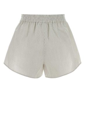 Maison Margiela Womens Embroidered Cotton Shorts Offwhitegrey Cotone
