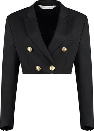 Palm Angels Double-breasted wollen blazer - Dames - Blazers - Zwart - S - Wol - Jassen