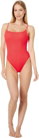 Lilly Pulitzer Alizee Swimsuit Womens Mizner Red Ribbed One-Piece GBO3036
