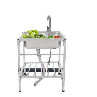 OEM Fregadero De Servicio, Dise&ntilde;o Independiente, Grifo De Agua Fr&iacute;a Y Caliente, Color Plata