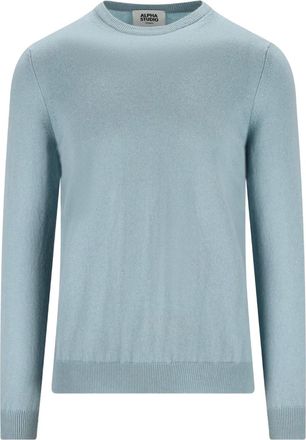 Alpha Studio Maglione girocollo in cashmere - Blu
