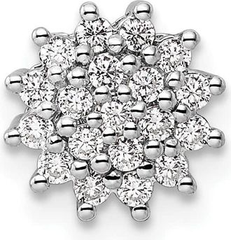 Diamond2Deal 14K Gold Lab Grown Diamond Cluster Chain Slide Pendant (0.28ct, VS, G-H)