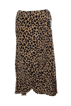 Rixo London, Leopard printed wrap midi skirt
