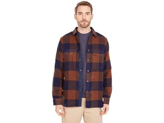 Fjällräven Canada Shirt Mens Coat Chestnut/Dark Navy : 2XL, Cotton/Polyester/Wool