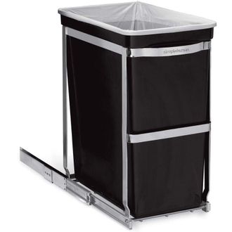Simplehuman CW1124 cestino a scomparsa, pattumiera da cucina, pattumiera sottolavello scorrevole, telaio in acciaio resistente, 30 L